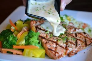 salmon with vegetables